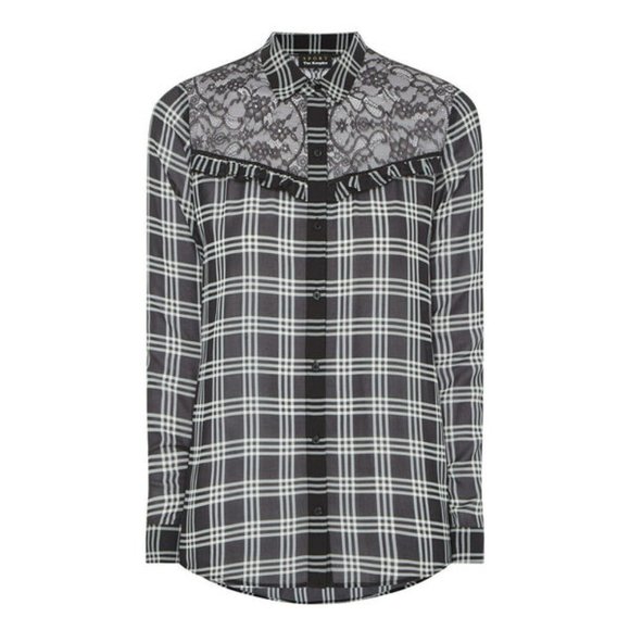 The Kooples Damier Lace Plaid Blouse - Picture 5 of 5